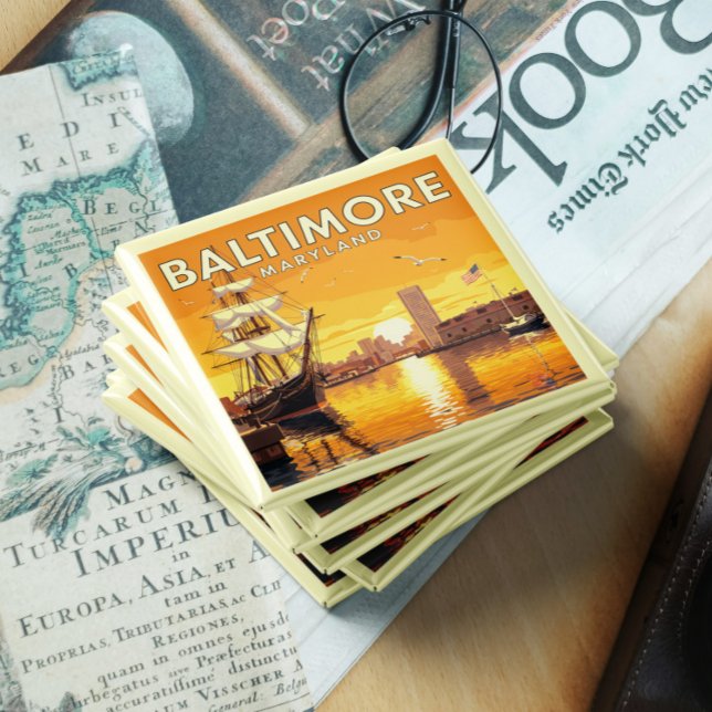 Íman Vintage Baltimore Maryland (Criador carregado)