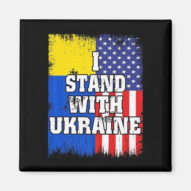 Íman Vintage Bandeira Ucraniana Americana Ucrânia Patri (Frente)