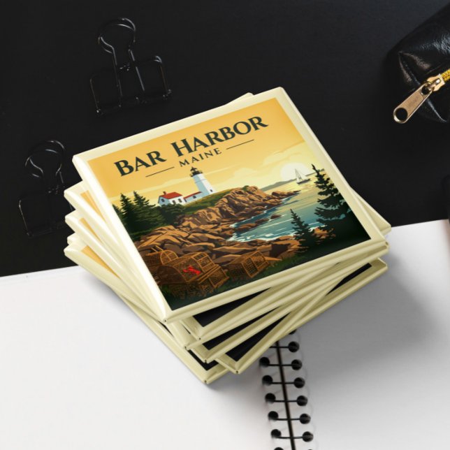 Íman Vintage Bar Harbor Maine (Criador carregado)