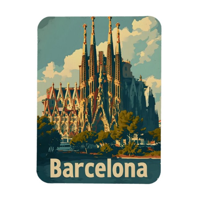 Íman Vintage Barcelona Sagrada Família (Vertical)