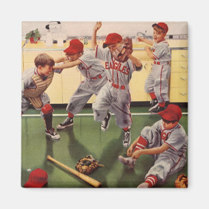 Íman Vintage Baseball Sports Team, Boys Roughhouse
