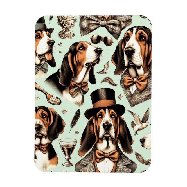 Íman Vintage Basset Hound Seimune (Vertical)