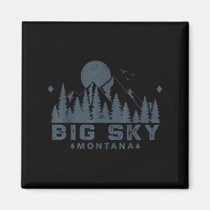 Íman Vintage Big Sky Montana Mt Ski Mountain Outdoor Va