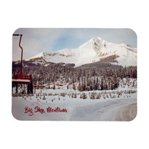 Íman Vintage Big Sky Montana Ski Area Photo