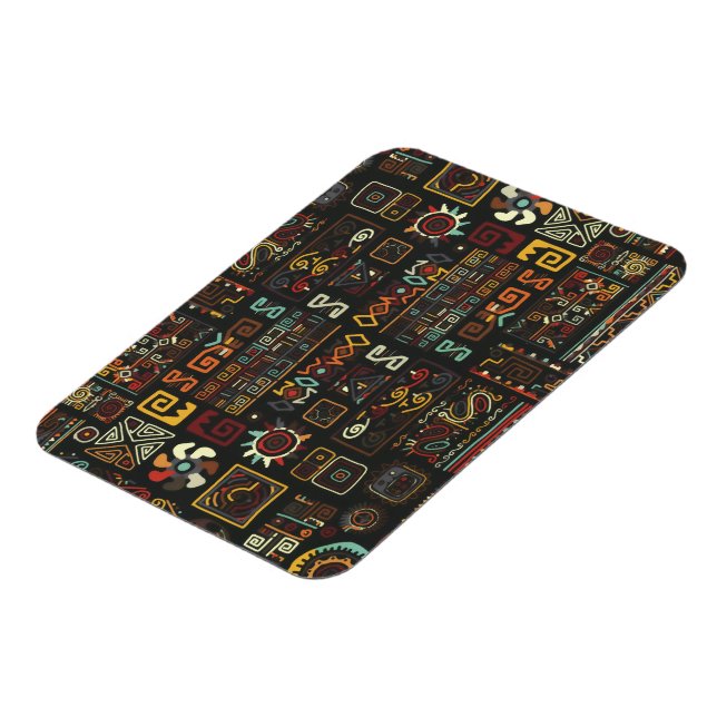 Íman Vintage Black Geométrico African Doodle (Left Side)