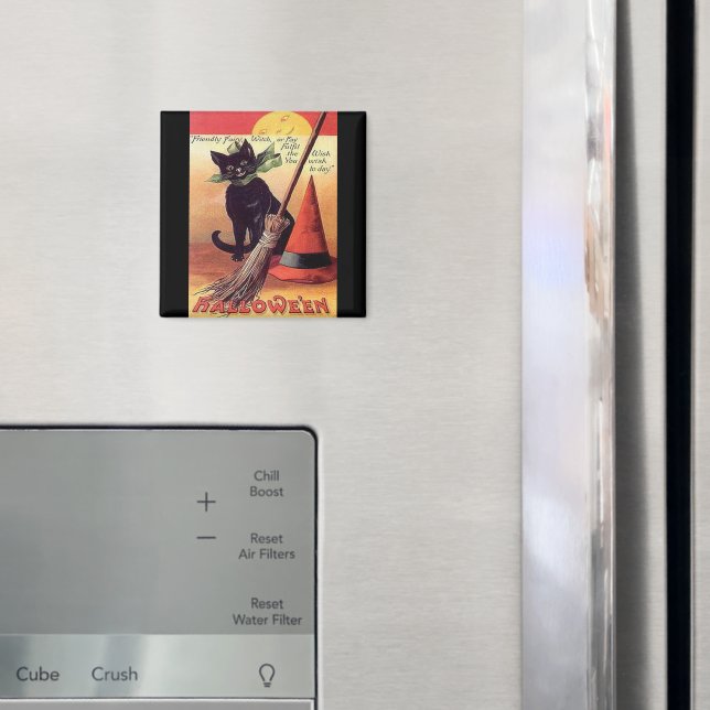 Íman Vintage Black Halloween Cat (In Situ (Fridge))