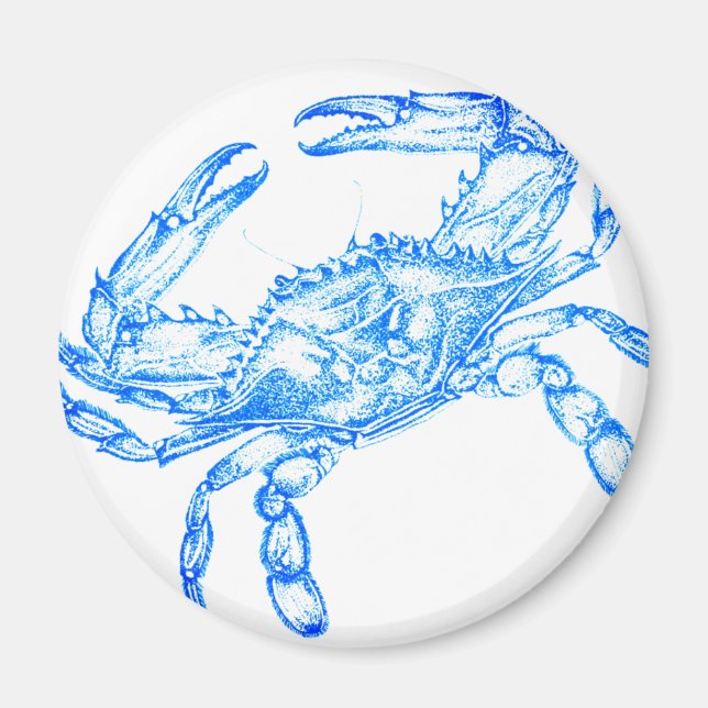 Íman Vintage  blue  crab - round (Frente)