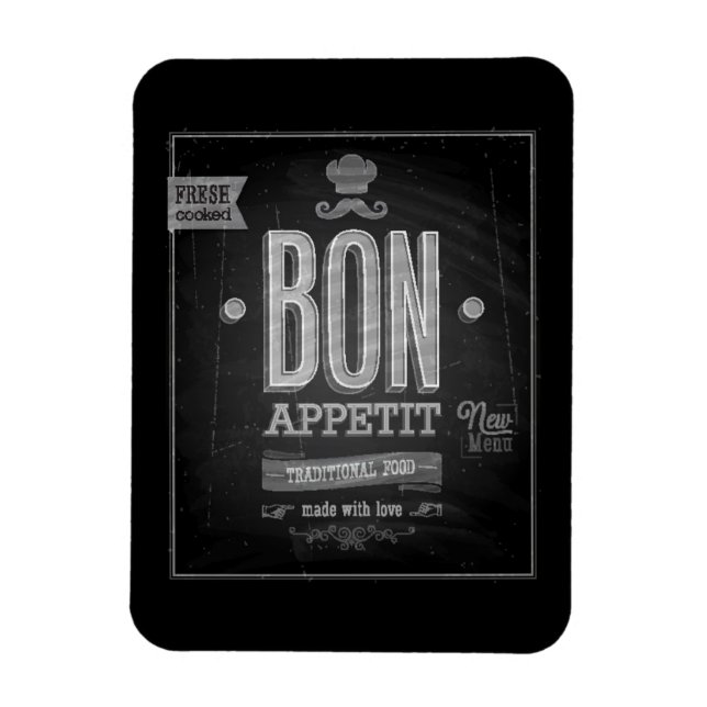 Íman Vintage Bon Appetit Poster - Chalkboard (Vertical)
