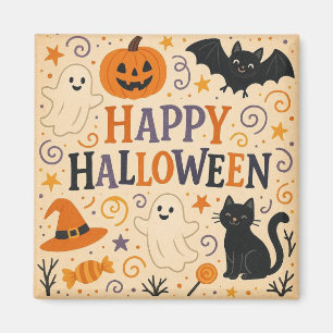 Íman Vintage, bonitinha feliz morcego de halloween, fan