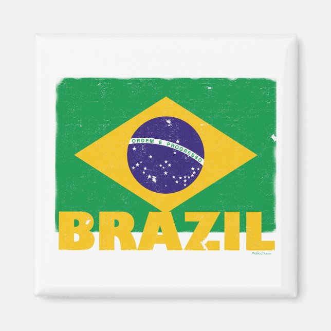 Íman Vintage Brasil Flag Magnet (Frente)