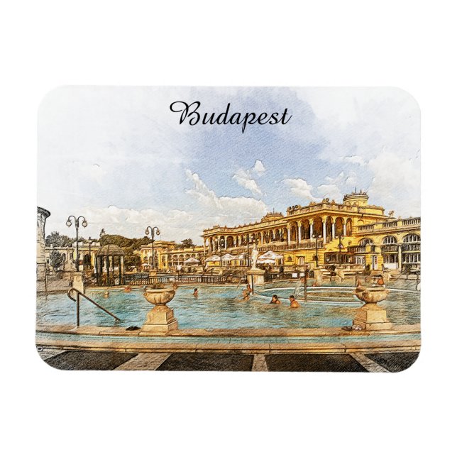 Íman Vintage Budapest Hungria Panorama View (Horizontal)