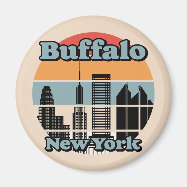 Íman Vintage Buffalo Nova York (Frente)
