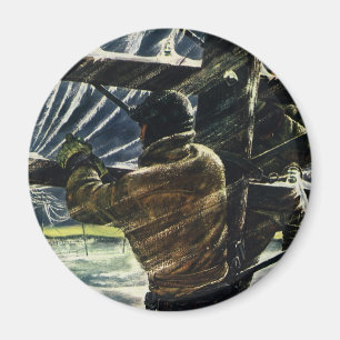 Íman Vintage Business Electronics Trabalhando em Tempes