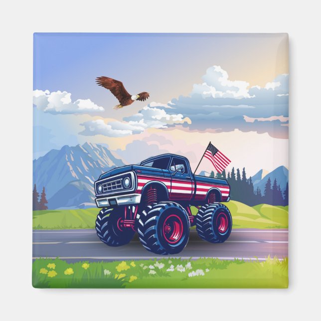 Íman Vintage, caminhão monstro dos EUA (Frente)
