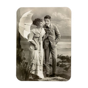 Íman Vintage Casal romântico com Parasol