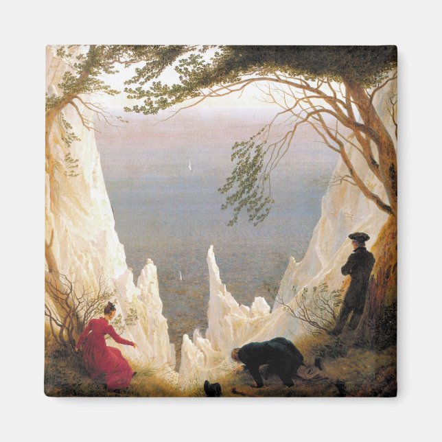 Íman Vintage Caspar Friedrich Chalk Cliff em Ruegen (Frente)
