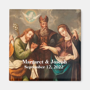 Íman Vintage Católica Personalizada Favor do Casamento