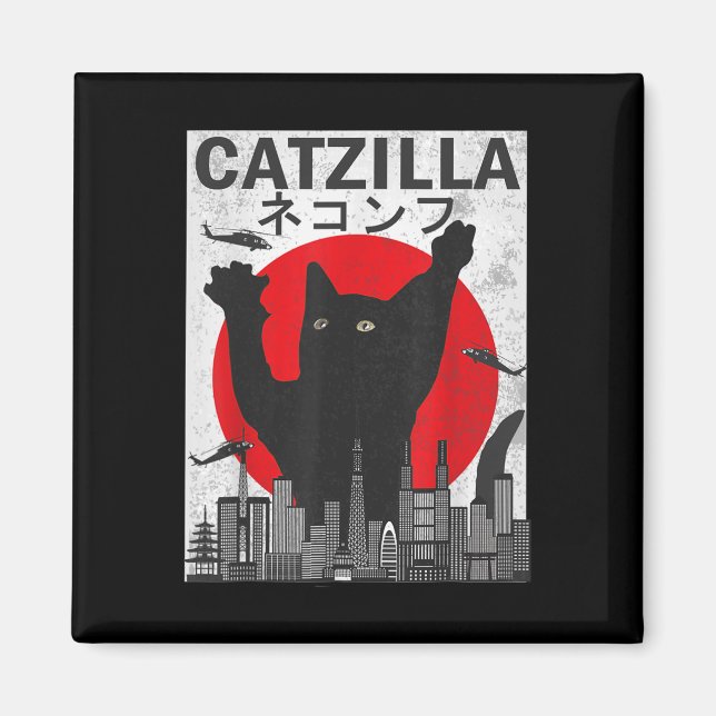 Íman Vintage Catzilla Japonês Sunset Style Kitt (Frente)