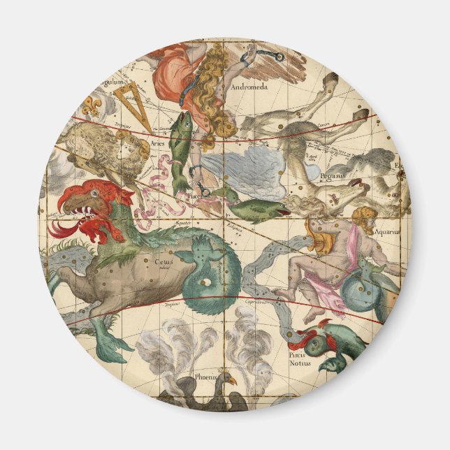 Íman Vintage Celestial Map Cetus Aquarius Andromeda (Frente)