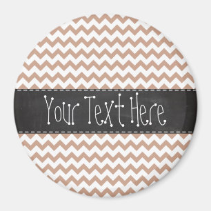 Íman Vintage Chalkboard look; Brown Chevron Pattern