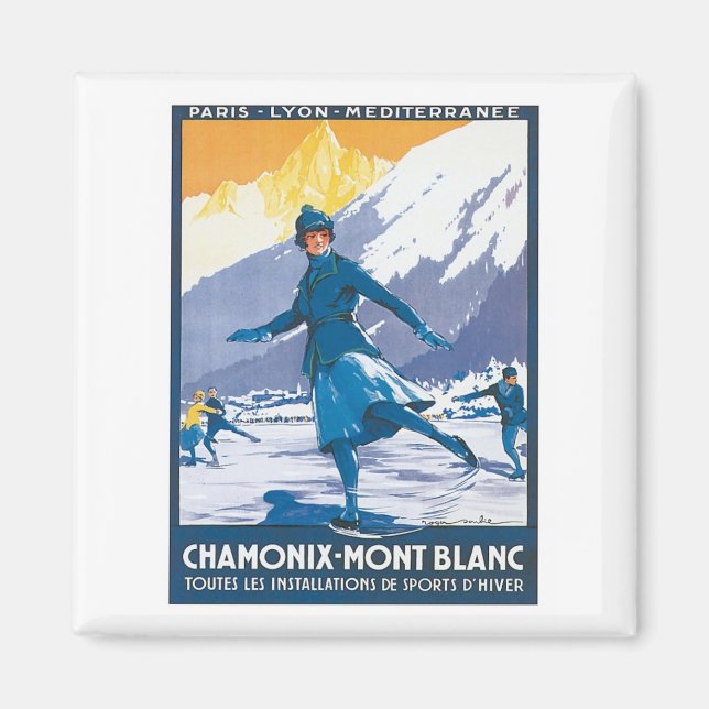 Íman Vintage Chamonix Mont Blanc (Frente)