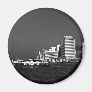 Íman Vintage China - Arranha-céus barco de Hong Kong