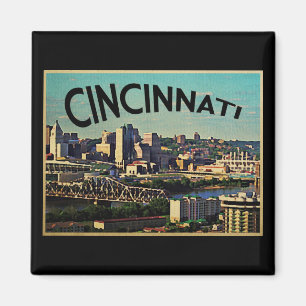 Íman Vintage Cincinnati Skyline