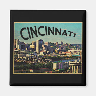 Íman Vintage Cincinnati Skyline
