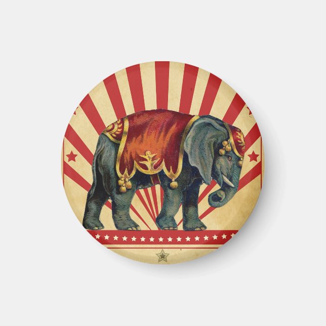 Íman Vintage Circus Illustration Art Old Antique (Frente)
