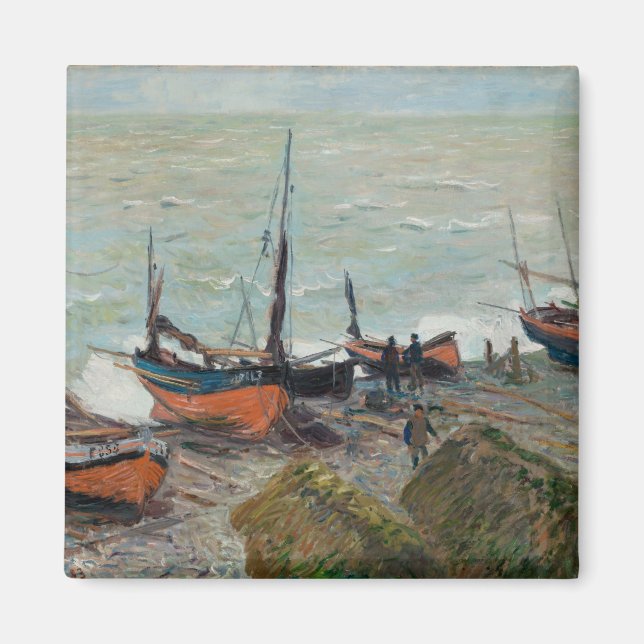 Íman Vintage Claude Monet Barcos De Pesca (Frente)