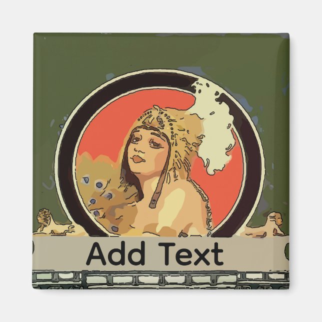 Íman Vintage Cleopatra adiciona texto (Frente)