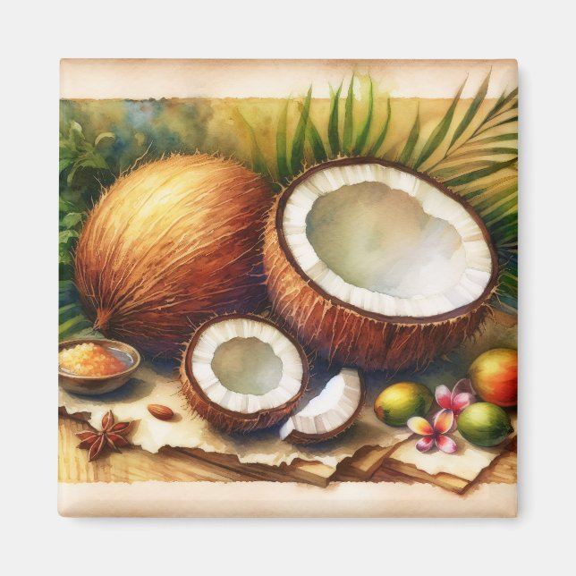 Íman Vintage Coconut Tropical (Frente)