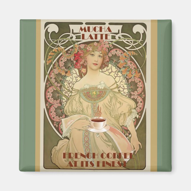 Íman Vintage Coffee Poster (Frente)