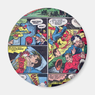 Íman Vintage colorido o super-herói da banda desenhada