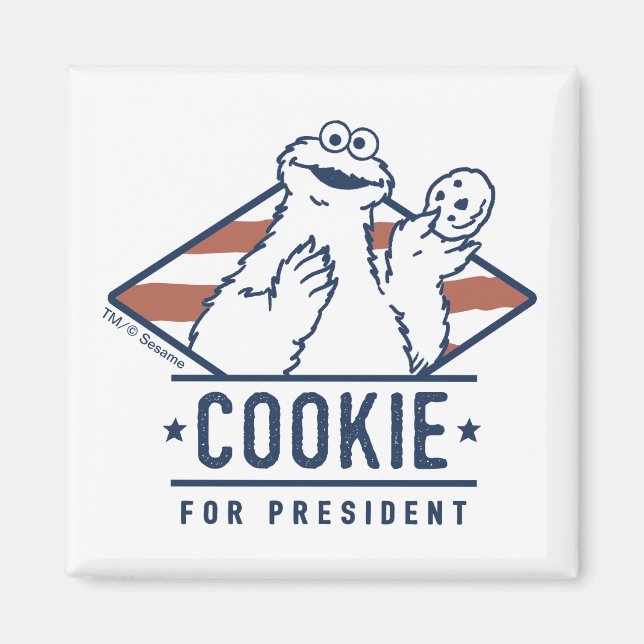 Íman Vintage Cookie Monster para Presidente (Frente)