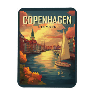 Íman Vintage Copenhagen Denmark Viagem