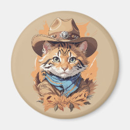 Íman Vintage Cowboy Kitten Design