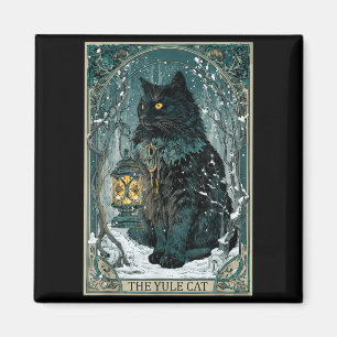 Íman Vintage Creepmas O Gato Yule Cartão de Tarot Natal