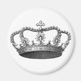 Íman Vintage Crown Black and White