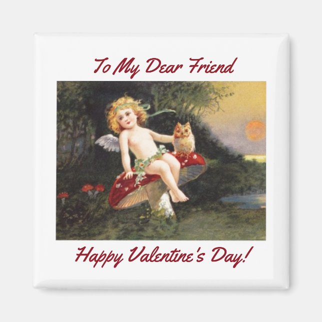 Íman Vintage Cupid com Coruja (Frente)