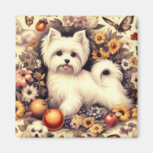 Íman Vintage Cute Maltês