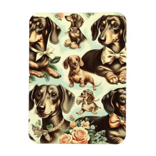 Íman Vintage Dachshund Seamless