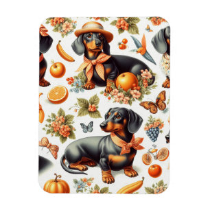 Íman Vintage Dachshund Seamless