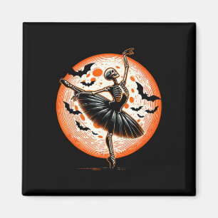 Íman Vintage Dançando Esqueleto Balé Dança Halloween Wo