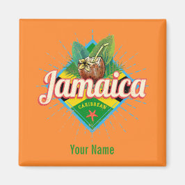 Íman Vintage de férias de bandeira do caribe Jamaica