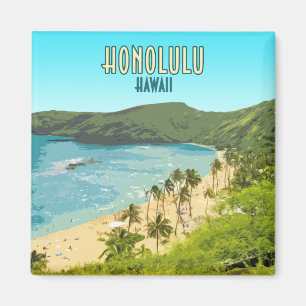 Íman Vintage de Havaí da praia da baía de Honolulu