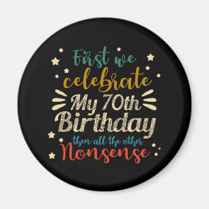 Íman vintage decorativo incrível aniversário de 70