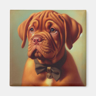Íman Vintage Dogue de Bordeaux Painting