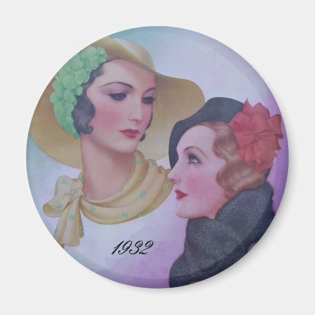 Íman Vintage Duas Mulheres 1932 (Frente)