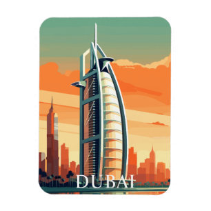 Íman Vintage Dubai UAE Skyscrapers Viagem